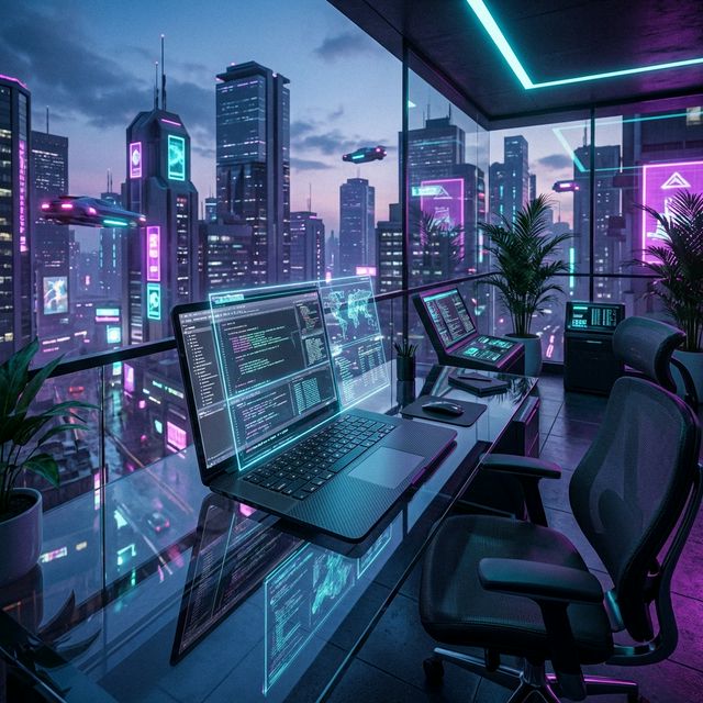 Cyberpunk City View